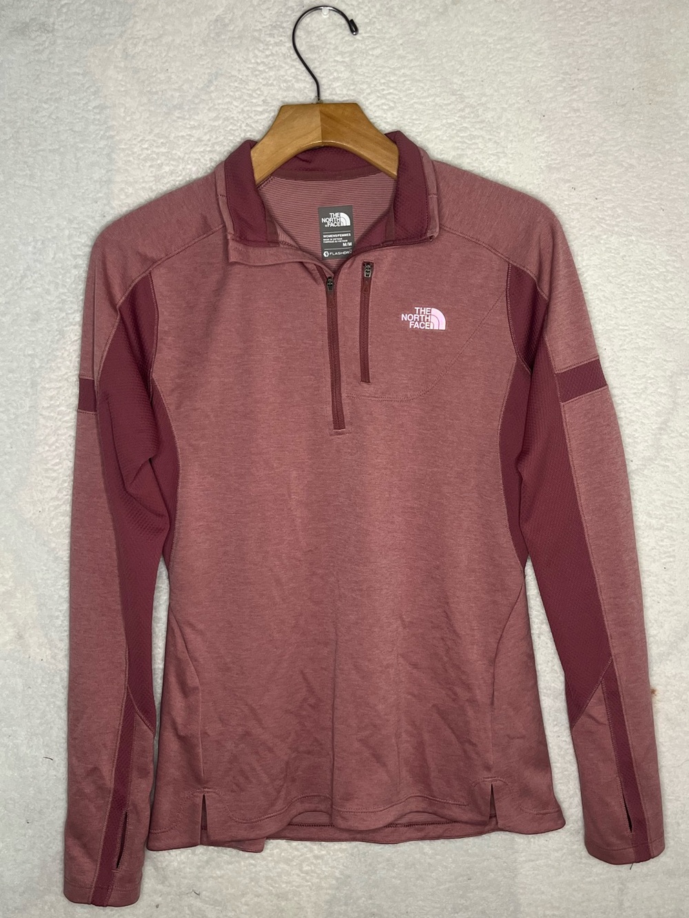 North Face Impulse Active Blush Rose Mauve Long Sleeve Size M Sweatshirt Top
